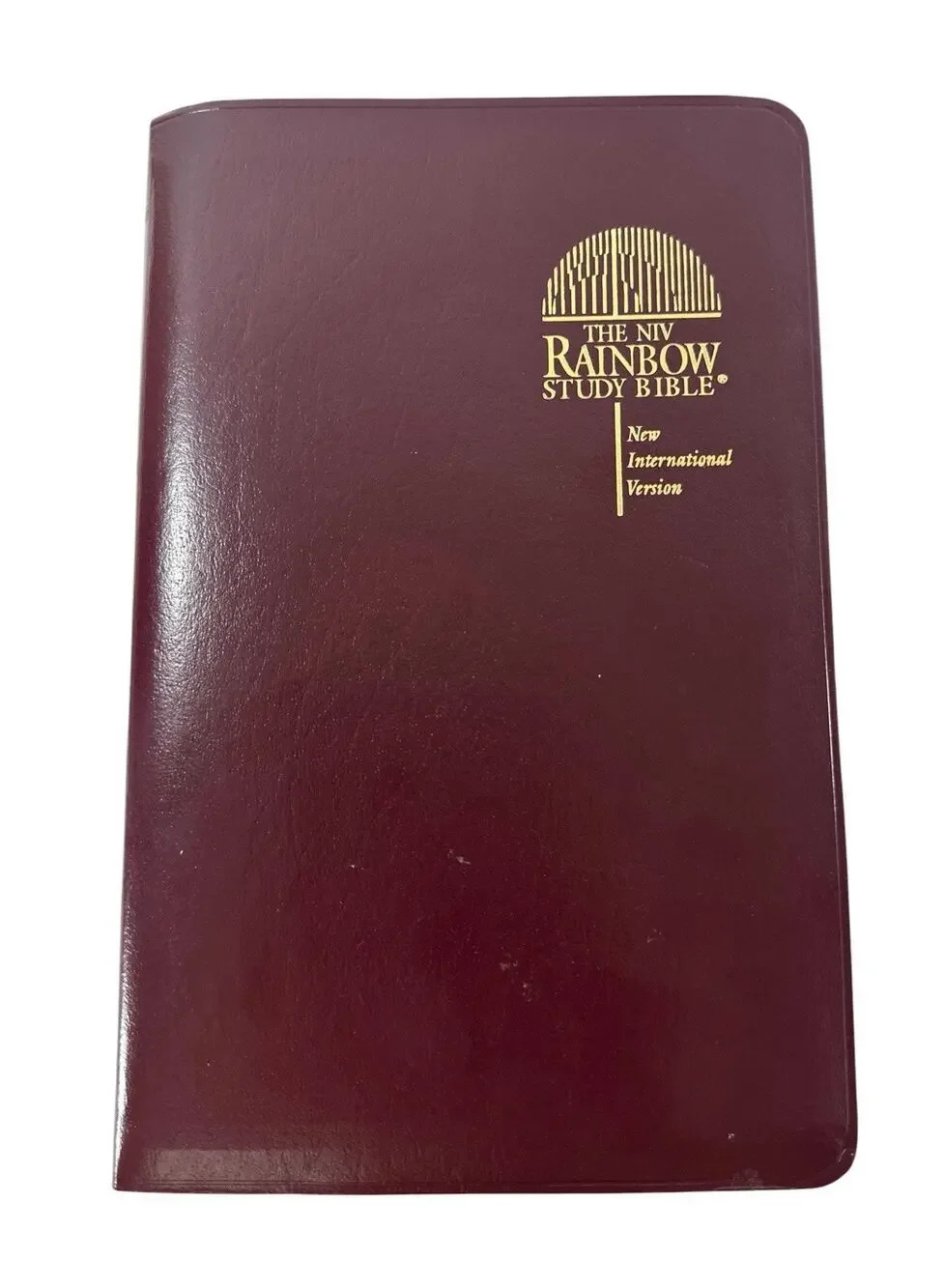 NIV Rainbow Study Bible Bold Line Edition Burgundy Imitation Leather 1992